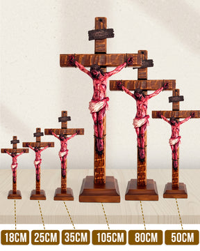 Crucifixo Realista "Vitória na Cruz" (Mesa/Parede)